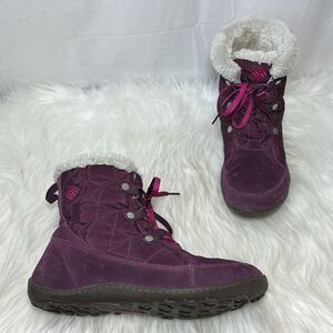 Columbia Powder Summit Quilted Waterproof Suede Lace Up Booties Sz 10